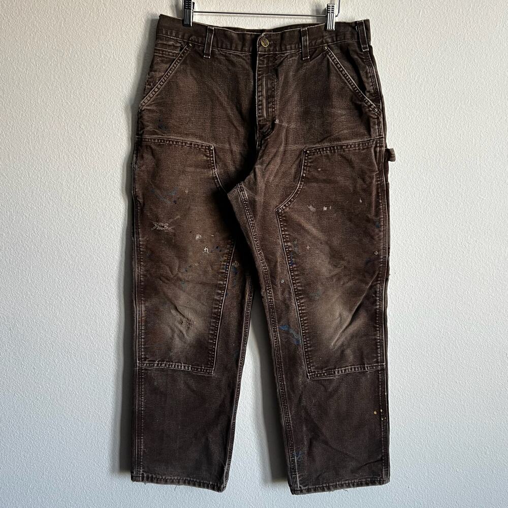 Carhartt B136 DKB faded brown double knee work wear carpenter pants